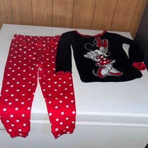 Disney Minnie Mouse Kids Pajama Set - Black and Red